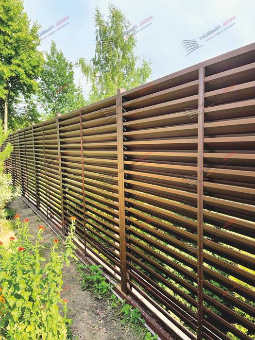 Забор жалюзи металлический