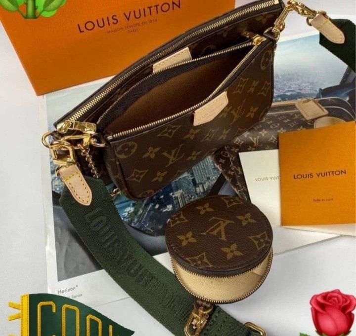 Geanta 3 in 1 LV,feronerie metalica,saculet, etichetă