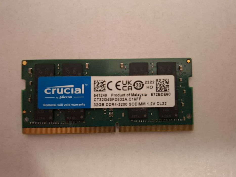 RAM памет за лаптоп, Crucial, 32GB DDR4, 3200MHz CL22