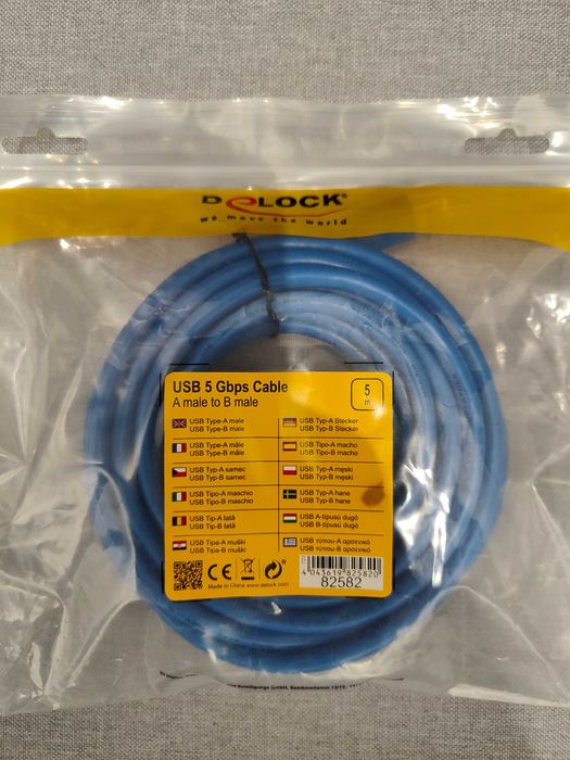 Cablu USB 3.0 tip A la tip B 5m T-T albastru, Delock