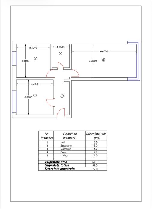 Apartament 2 camere, 57mp, Crucea Garii