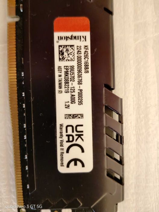 Kingston Fury 8 Gb DDR4, 2666Mhz