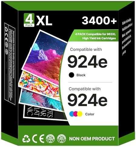 Нови Съвместими касети HP 924e 924XL за OfficeJet Pro 8120e 8130e, 4 броя тонер принтер мастило