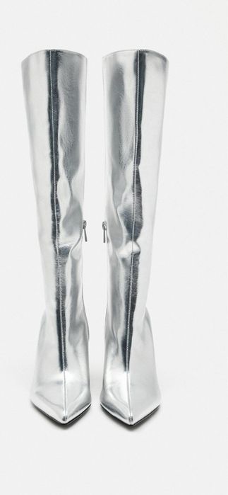 Zara ботуши цвят метално сиви