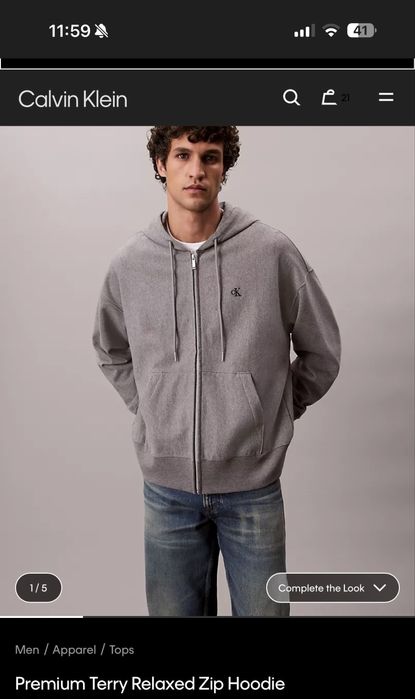 Зип худи от Calvin Klein, 52 размер