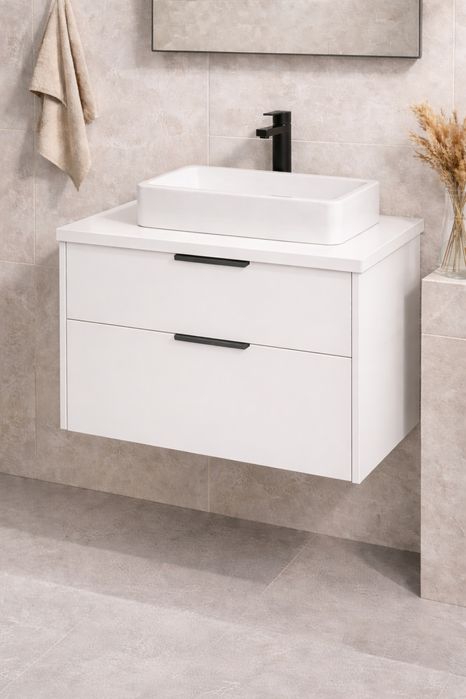 Mobilier baie modern – blat compozit | lavoar pe blat – 1099 RON