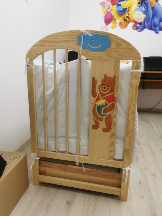 Patut din lemn pentru saltea de 60x120