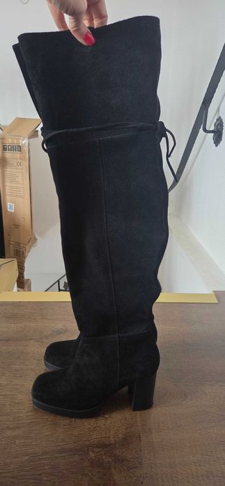 Cizme lungi, 36, piele intoarsa