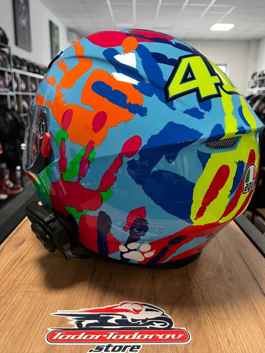 Мото каска AGV K3 SV VR 46,XL61-62см,разговорно устройство SENA,очила