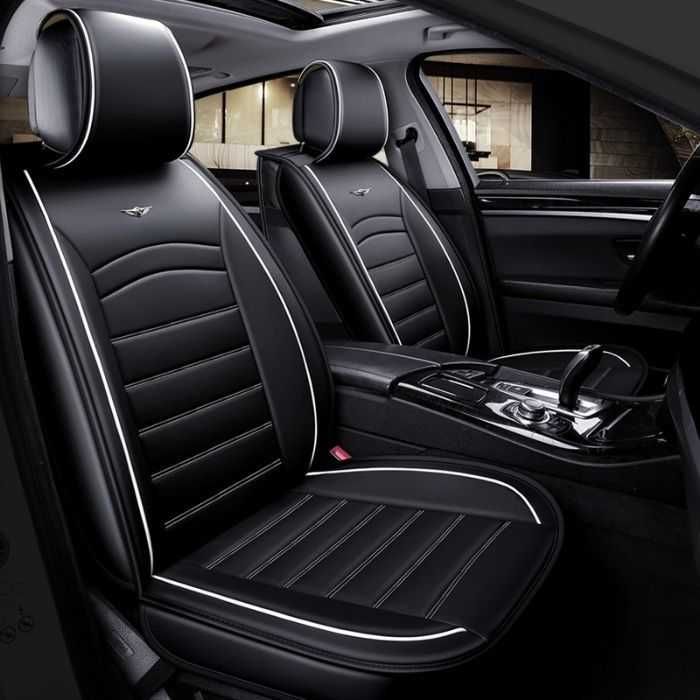 1+1 Луксозна Универсална Кожена Тапицерия Калъфи За Предни Седалки