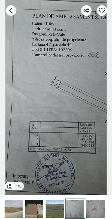 Teren de vanzare la pădurea Dragomiresti-Deal