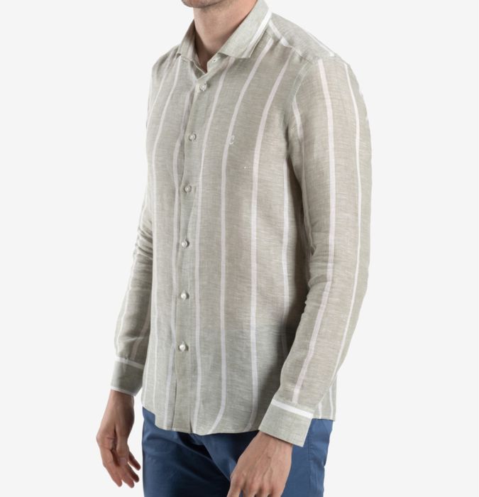 Риза Carducci - ленена, слим