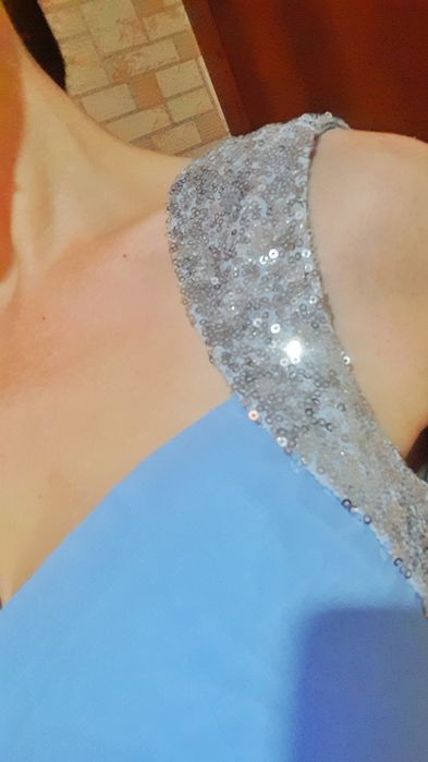 Вечернее голубое платье, размер 44