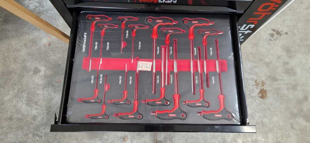 Dulap profesional de scule XXL WOHRSTAHL – complet echipat, 7 sertare, tavă EVA