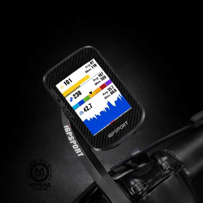 GPS вело компютър IGPSPORT BSC-300T, 2.4" тъчскрийн дисплей (320x240), Тегло: 67г, Bluetooth