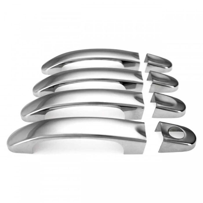 Praguri trepte VW Caddy 2003-2020 negru cu margine cromata