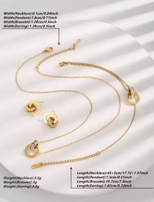 Дамски бижута от стомана с златисто и сребро покритие