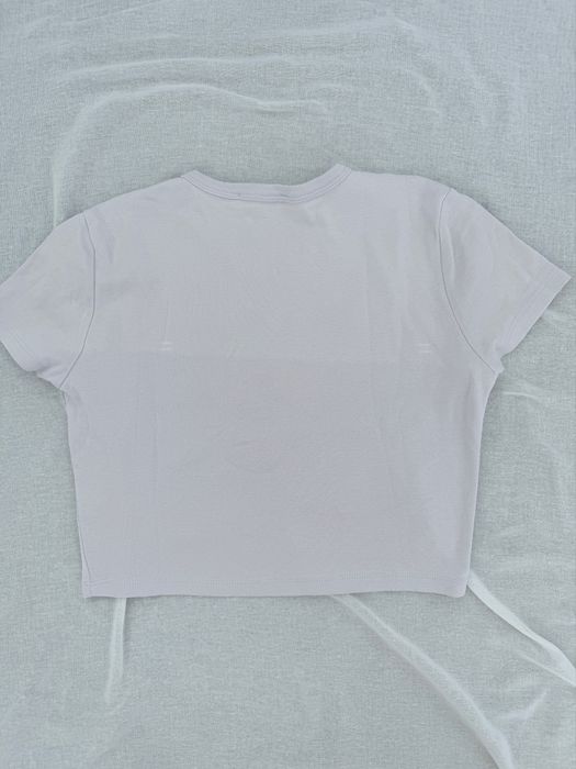 Къса лилава тениска с принт Pull&Bear размер S