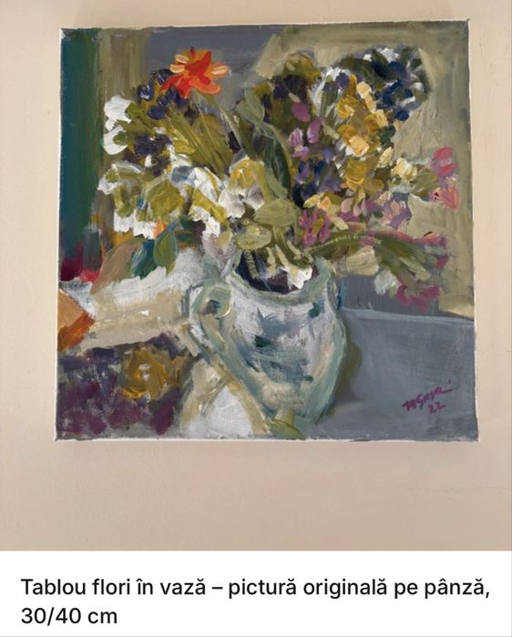 Flori in vaza, panza, 30/40 cm