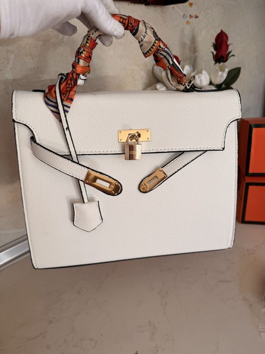Дамска чанта Hermes Birkin бяла