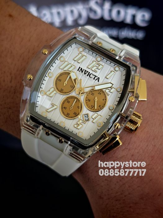 INVICTA Ghost white/gold 47 mm, Инвикта нов ръчен часовник