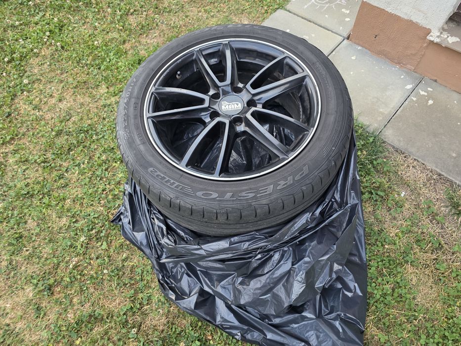 Vând jante aliaj R17 5x112 + anvelope 225/50 R17 – set complet