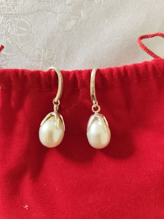 Серебро серьги с жемчугом