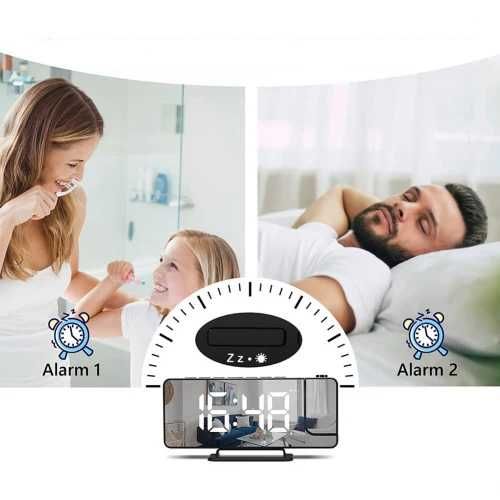 Дигитален часовник с огледален дисплей и проекция