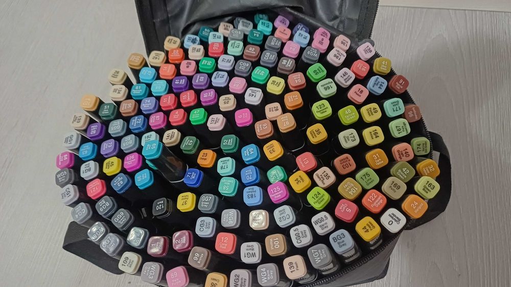Set 168 markere rezistente la apa cu geanta