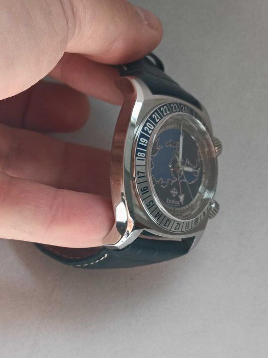 Ceas Zodiac Desert Master Blue ZO7000 GMT World Timer Men's Watch, Rar