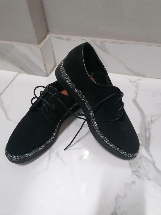 Pantofi noi in cutie 38 piele intoarsa, catifea