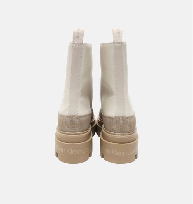 Calvin Klein Jeans -Flatform Lace Up Boot Lth YWOYW01110 Бежов