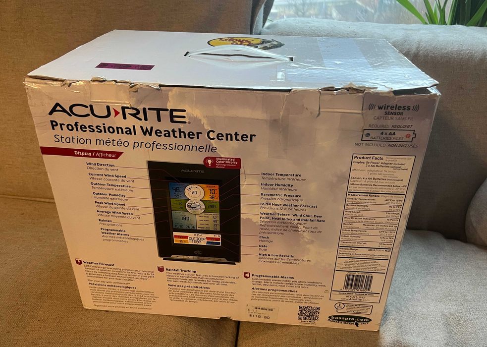 Statie meteo profesionala wireless AcuRite 5 in 1 noua la cutie