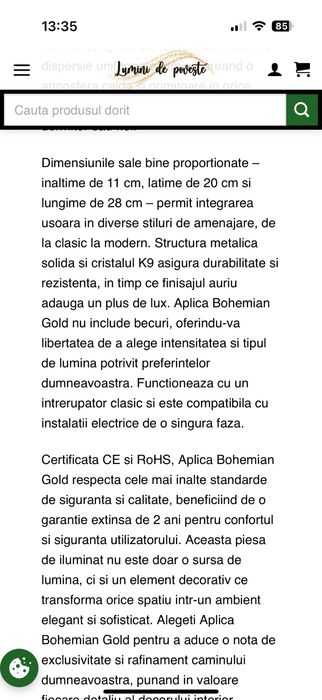 Aplica Bohemian gold