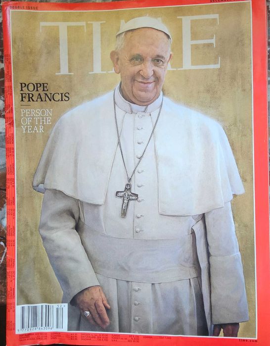 Revista Time Magazine, lot 7 reviste cu coperta cu Papa Francisc (5 numere), Papa Ioan-Paul [1 numar + 1 nr Newsweek) si (1 numar) cu Papa Benedict .