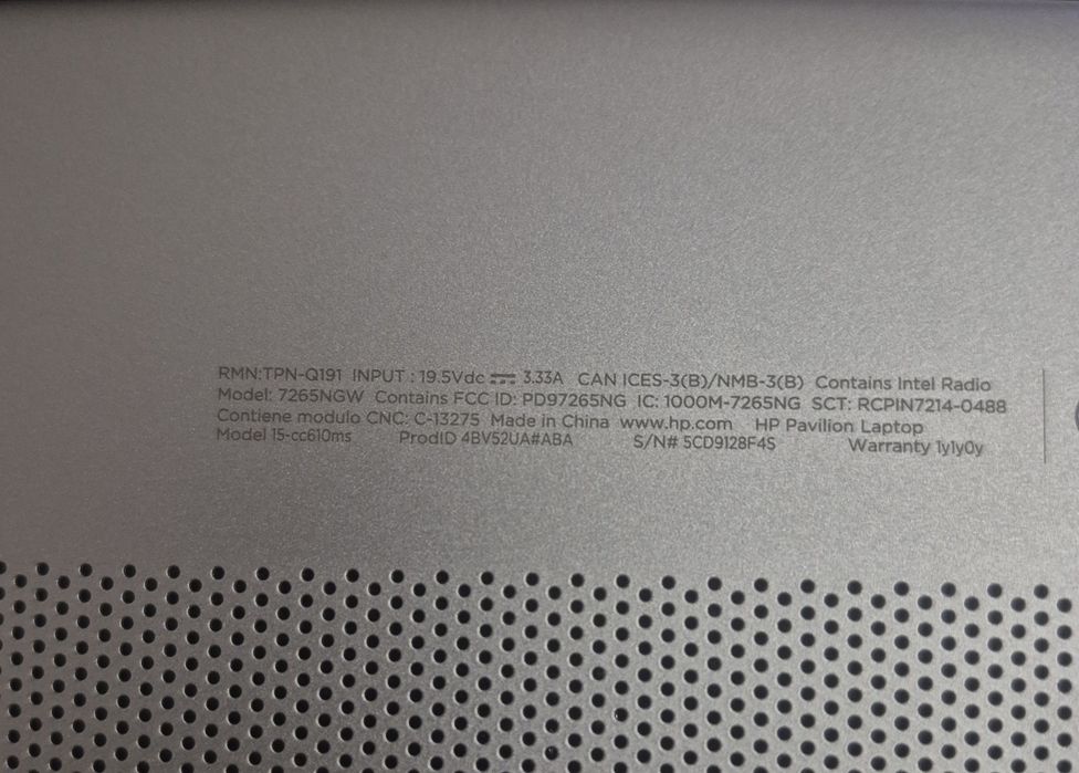 HP Pavilion 15-cc610ms