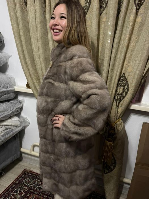 Норковая шуба серая