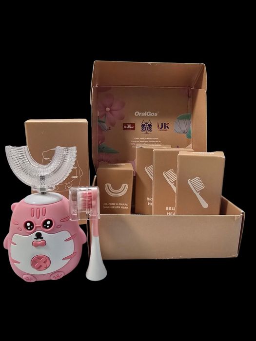 Детска електрическа 2 в 1 , 360 градусова U образна четка за зъби