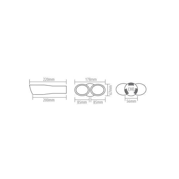 Ornament Toba Automax Cromat Dublu 220x178x56mm
