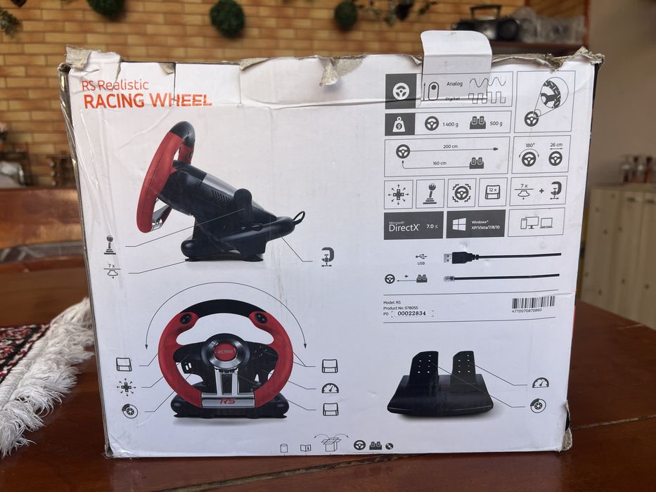 Vand volan gaming acme rs racing wheel 180grade cu pedale