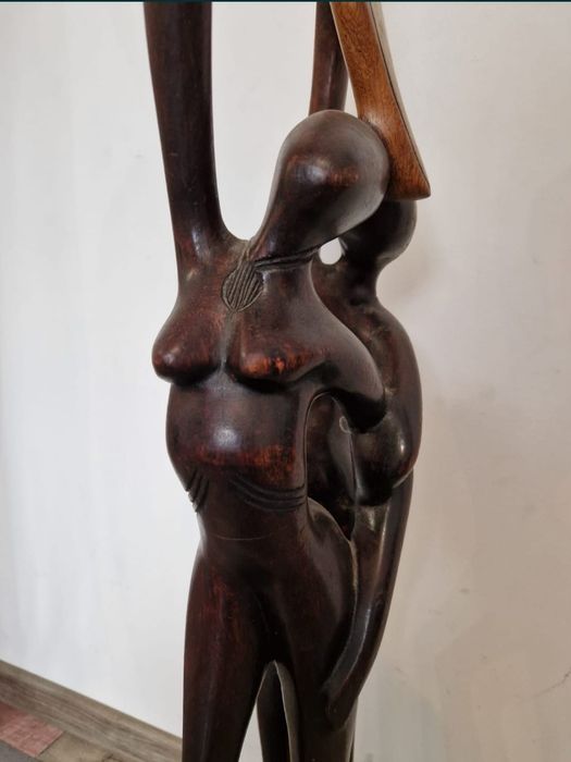 Statueta abanos lemn exotic  mare 1m  figurina sculptura  Love Africa