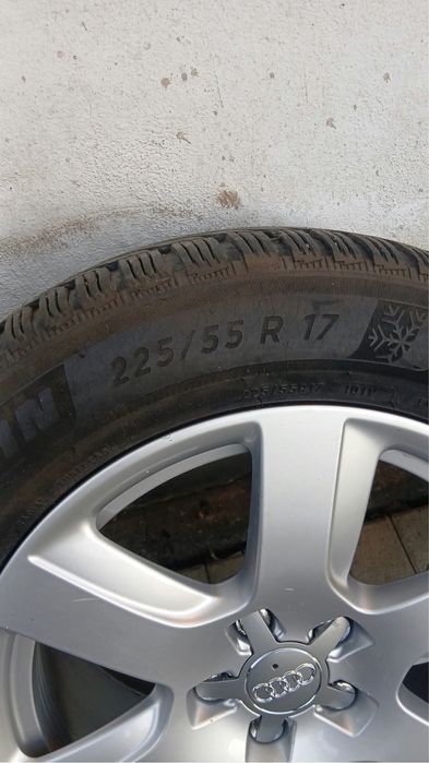 Set Jante Audi originale 17" cu anvelope iarna Michelin Alpin 6 225/55 R17 DOT 2023