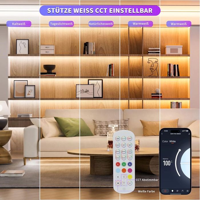 Wifi RGB COB LED лента с регулируема цветна светлина