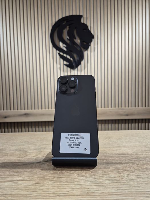 iPhone 14 Pro Max 256gb Black Bat 100% Originala Neverlocked/Garantie
