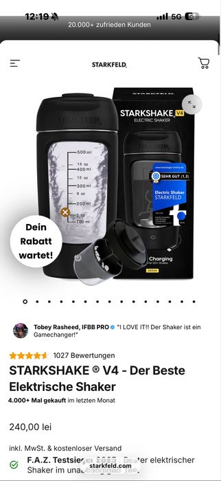 Starkshake V4 electric shaker
