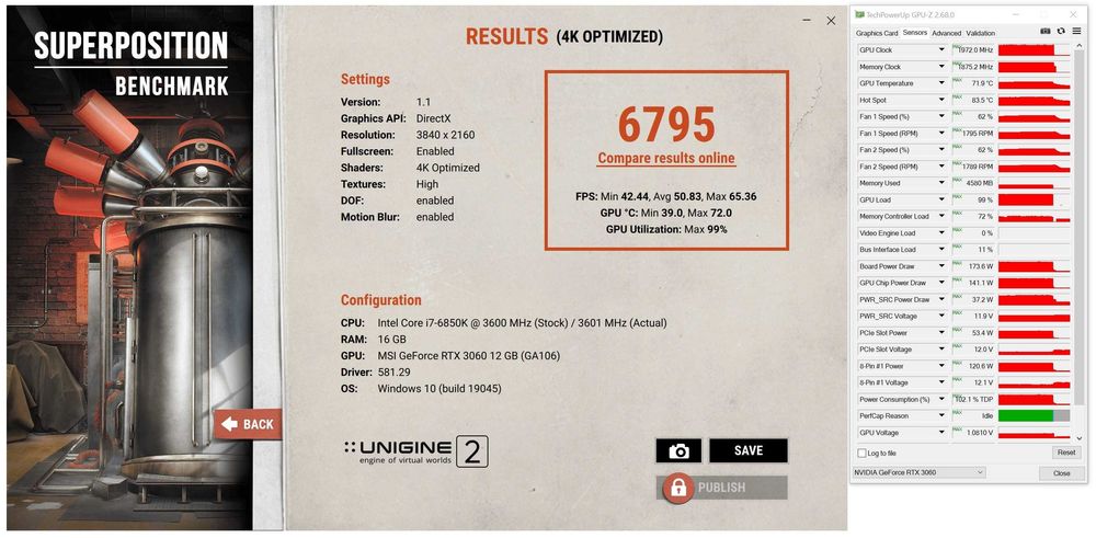 ТОП състояние Видео карта GPU MSI RTX 3060 VENTUS 2X 12G OC 12GB GDDR6