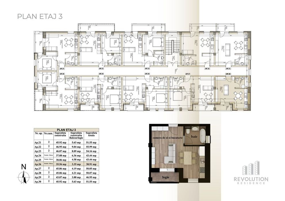 NEW! COMISION 0% - Apartamente cu 2 camere - Oltului 13A, Baia Mare