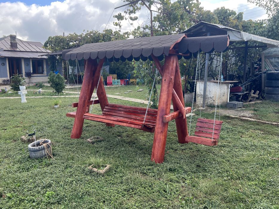 Leagan rustic din lemn masiv / balansoar