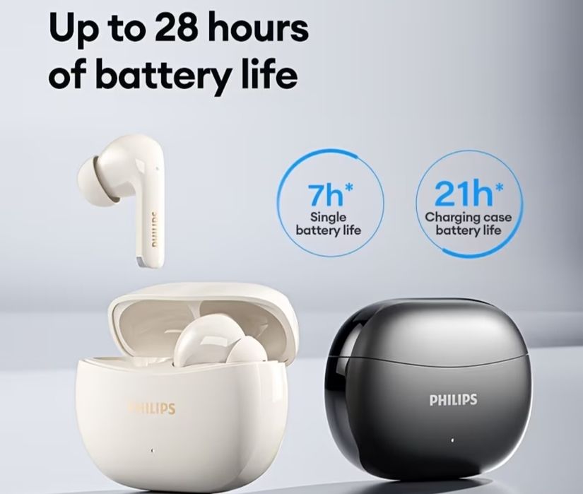 Philips безжични слушалки 360°стерео звук 21h батерия три цвята Нови