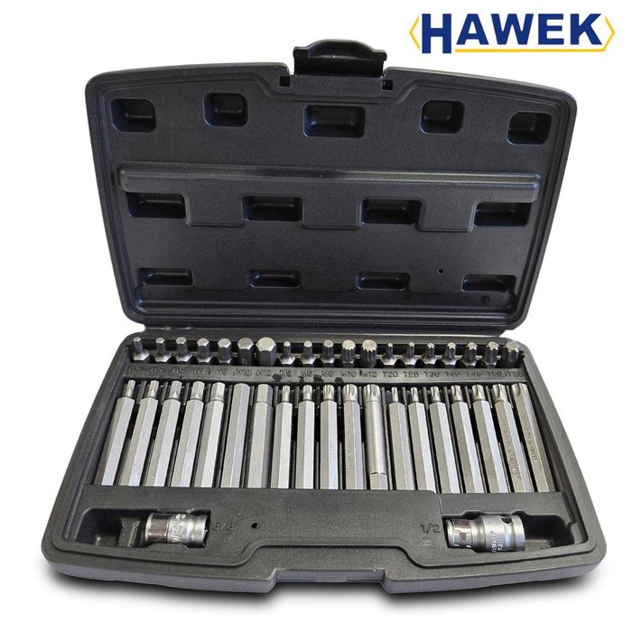 Комплект битове-накрайници HAWEK Hex, XZN и Torx – 40 броя